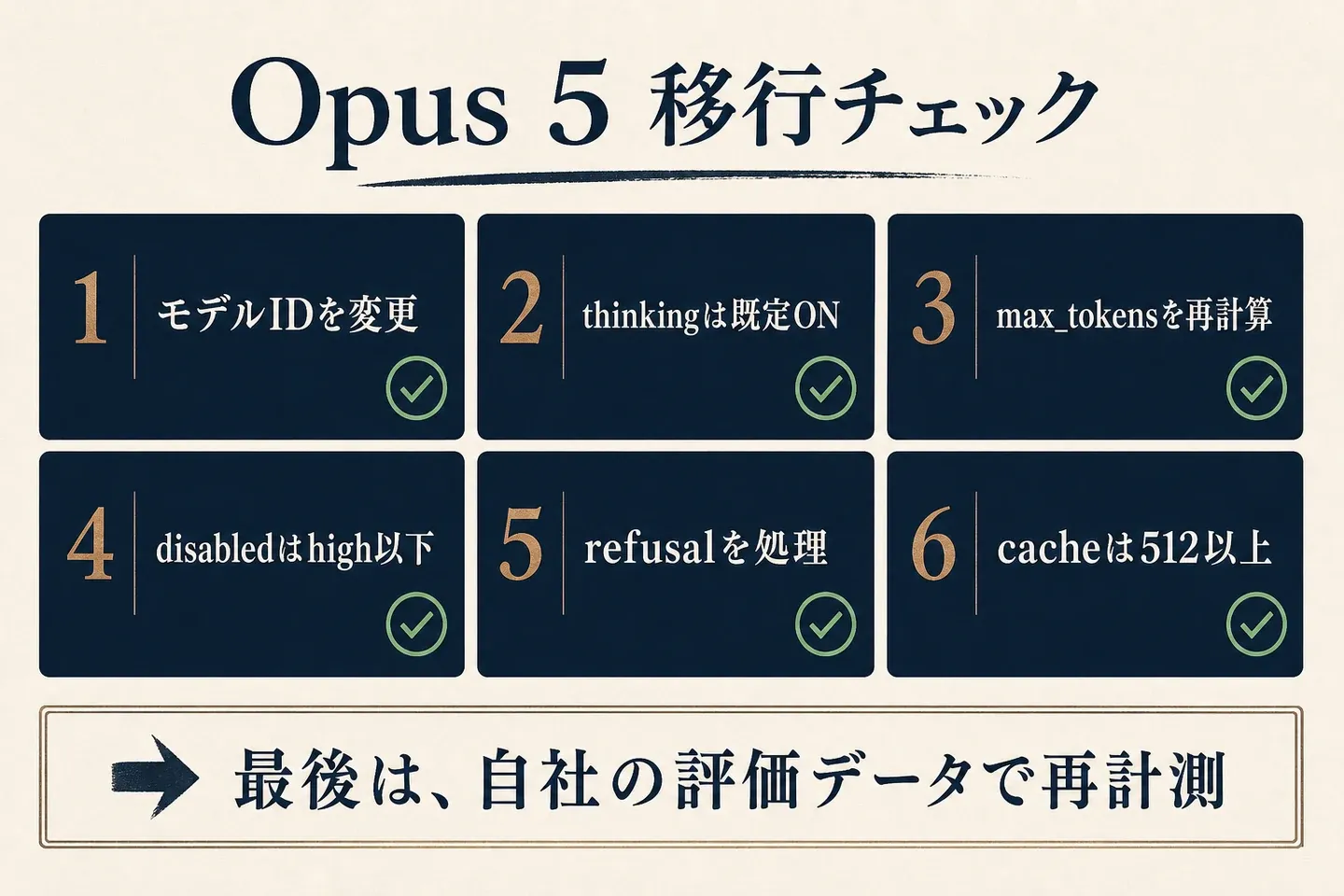 Claude Opus 5 API移行チェックリスト